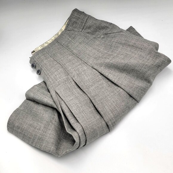 Elevenses Anthropologie Gray Heathered Pleated Wool Mini skirt Size 6 - Picture 7 of 11